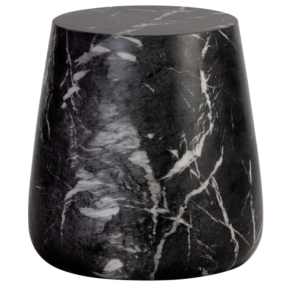 Aries Side Table, Black Marble Look