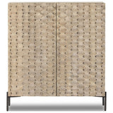 Raffael Bar Cabinet, Carved Stonewash Grey Mango by Four Hands — FRT_1