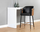 Carter Bar & Counter Stool, Napa Black/Napa Cognac-Furniture - Dining-High Fashion Home