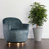Casey Swivel Chair, Nono Petrol