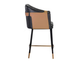 Carter Bar & Counter Stool, Napa Black/Napa Cognac-Furniture - Dining-High Fashion Home