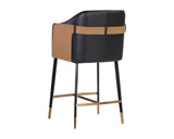 Carter Bar & Counter Stool, Napa Black/Napa Cognac-Furniture - Dining-High Fashion Home