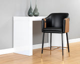 Carter Bar & Counter Stool, Napa Black/Napa Cognac-Furniture - Dining-High Fashion Home