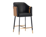 Carter Bar & Counter Stool, Napa Black/Napa Cognac-Furniture - Dining-High Fashion Home