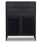 Sydney Tall Dresser, Black Wash w/Black Cane-Furniture - Storage-High Fashion Home