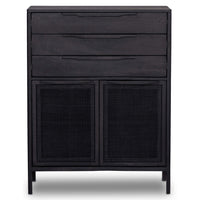 Sydney Tall Dresser, Black Wash w/Black Cane