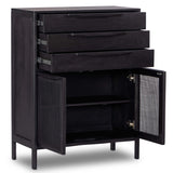 Sydney Tall Dresser, Black Wash w/Black Cane-Furniture - Storage-High Fashion Home