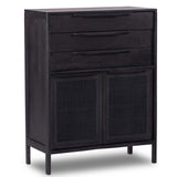 Sydney Tall Dresser, Black Wash w/Black Cane-Furniture - Storage-High Fashion Home