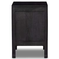 Sydney Left Nightstand, Black Wash w/Black Cane-Furniture - Bedroom-High Fashion Home