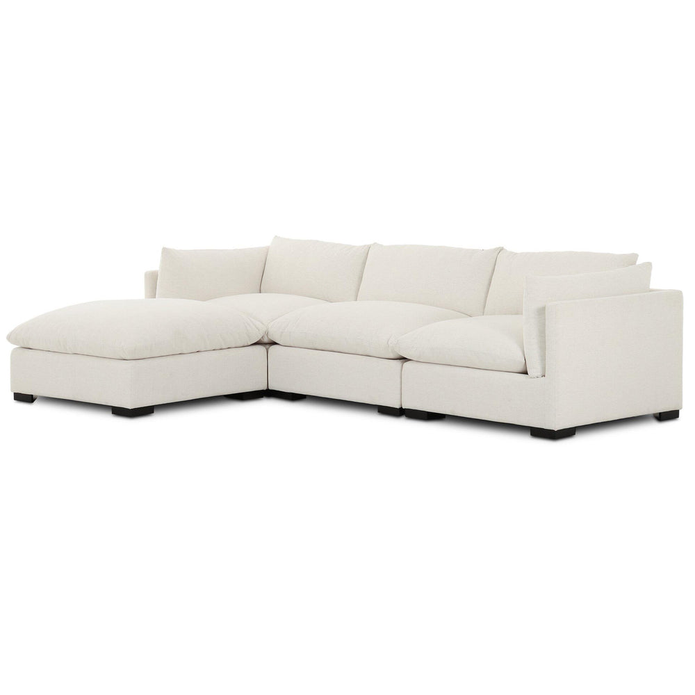Westwood 3 Piece Sectional Sofa w/ Ottoman, Nomad Snow by Four Hands