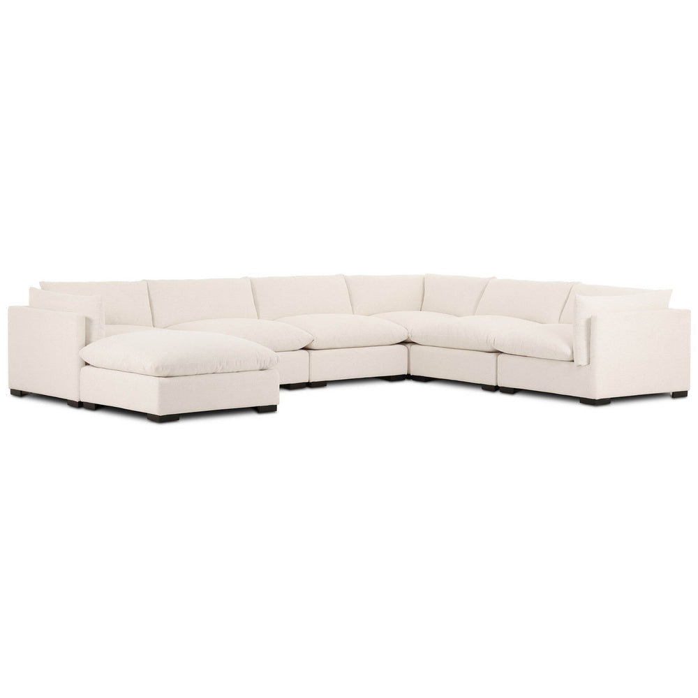Westwood 6 Piece Sectional w/ Ottoman, Nomad Snow by Four Hands