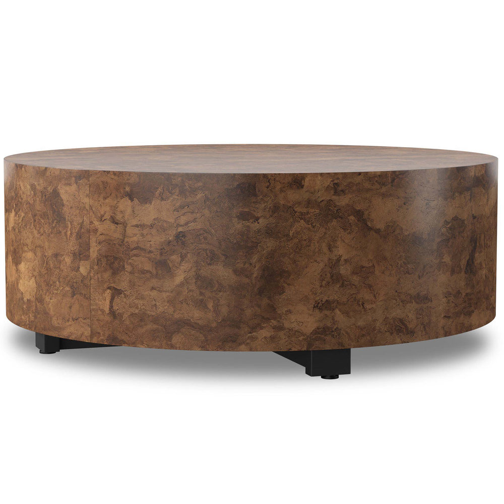 Hudson Round Coffee Table, Dark Bark Paper by Four Hands