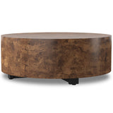 Hudson Round Coffee Table, Dark Bark Paper by Four Hands