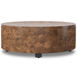 Hudson Round Coffee Table, Dark Bark Paper by Four Hands