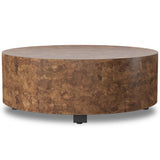 Hudson Round Coffee Table, Dark Bark Paper by Four Hands