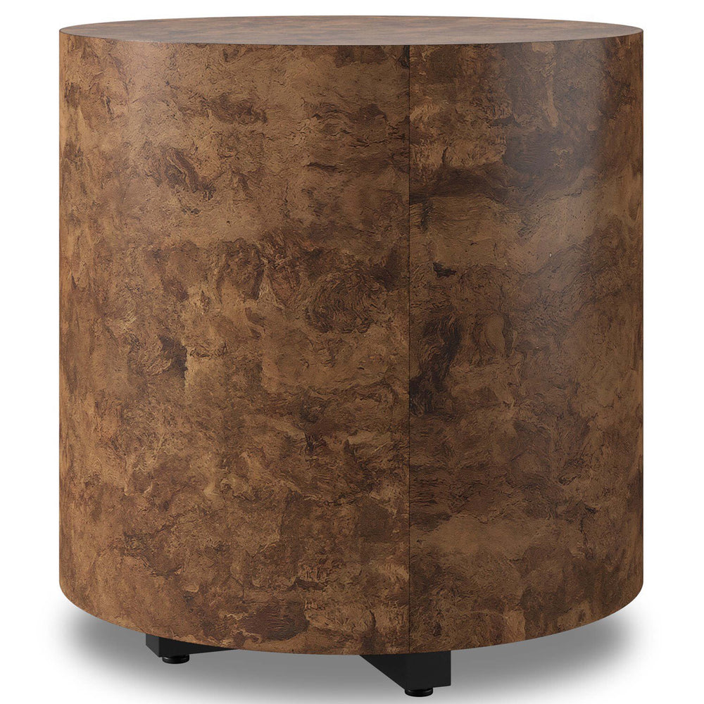 Hudson Round End Table, Dark Bark Paper by Four Hands