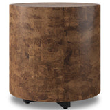 Hudson Round End Table, Dark Bark Paper by Four Hands