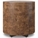 Hudson Round End Table, Dark Bark Paper by Four Hands