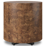 Hudson Round End Table, Dark Bark Paper by Four Hands