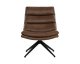 Keller Leather Swivel Lounge Chair, Missouri Mahogany-Furniture - Chairs-High Fashion Home