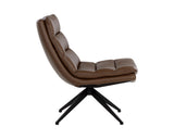Keller Leather Swivel Lounge Chair, Missouri Mahogany-Furniture - Chairs-High Fashion Home