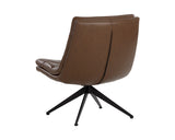 Keller Leather Swivel Lounge Chair, Missouri Mahogany-Furniture - Chairs-High Fashion Home