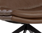 Keller Leather Swivel Lounge Chair, Missouri Mahogany-Furniture - Chairs-High Fashion Home