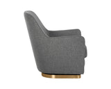 Marcela Swivel Lounge Chair, Belfast Koala Grey-Furniture - Chairs-High Fashion Home