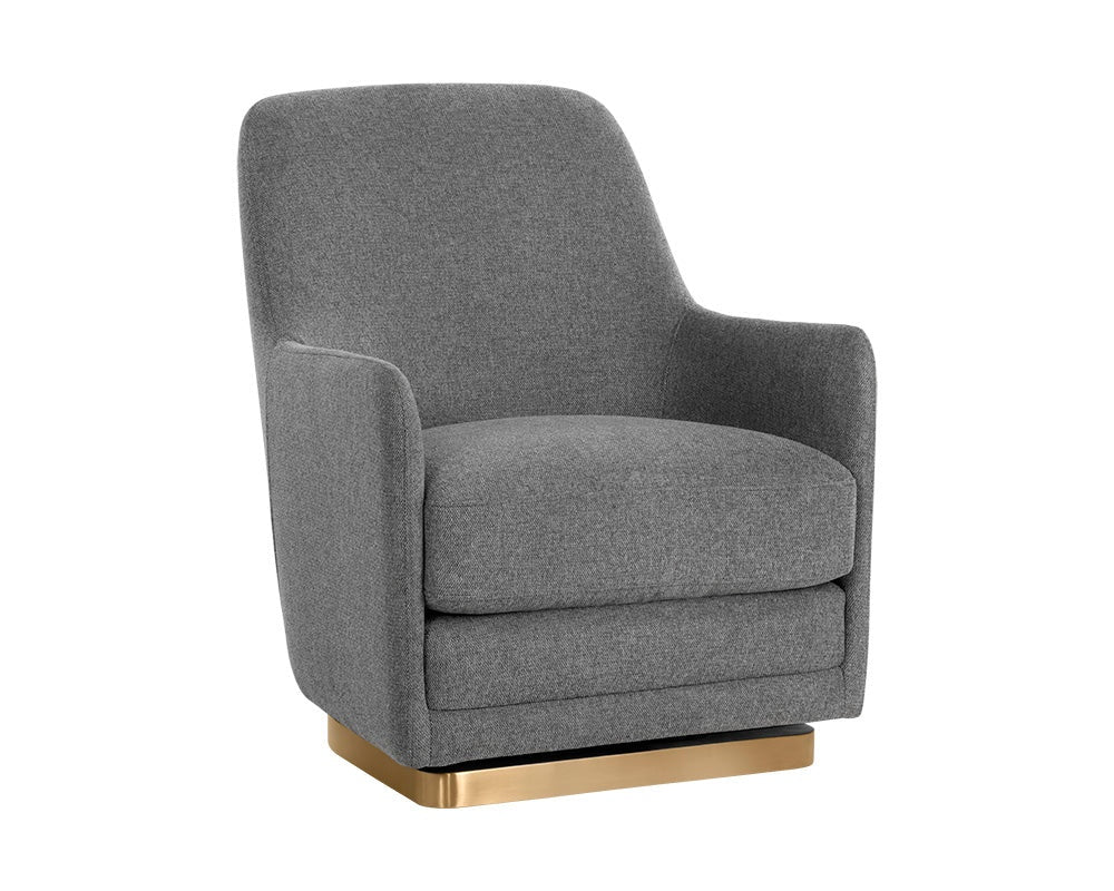 Marcela Swivel Lounge Chair, Belfast Koala Grey-Furniture - Chairs-High Fashion Home