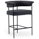 Carrie Counter Stool, Boucle Slate-Furniture - Dining-High Fashion Home