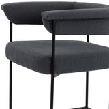 Carrie Bar Stool, Boucle Slate-Furniture - Dining-High Fashion Home