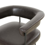 Carrie Leather Counter Stool, Sonoma Black-Furniture - Dining-High Fashion Home