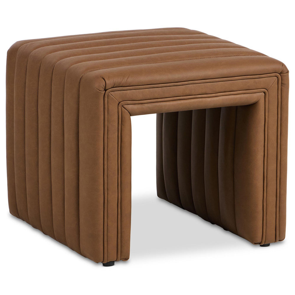 Augustine Leather Ottoman, Maestro Cigar by Four Hands