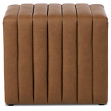 Augustine Leather Ottoman, Maestro Cigar by Four Hands