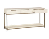 Rebel Console Table with Drawers, Champagne Gold/Cream-Furniture - Accent Tables-High Fashion Home