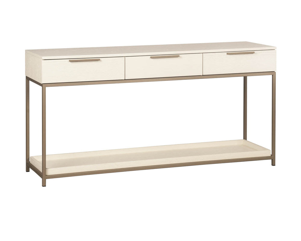 Rebel Console Table with Drawers, Champagne Gold/Cream-Furniture - Accent Tables-High Fashion Home