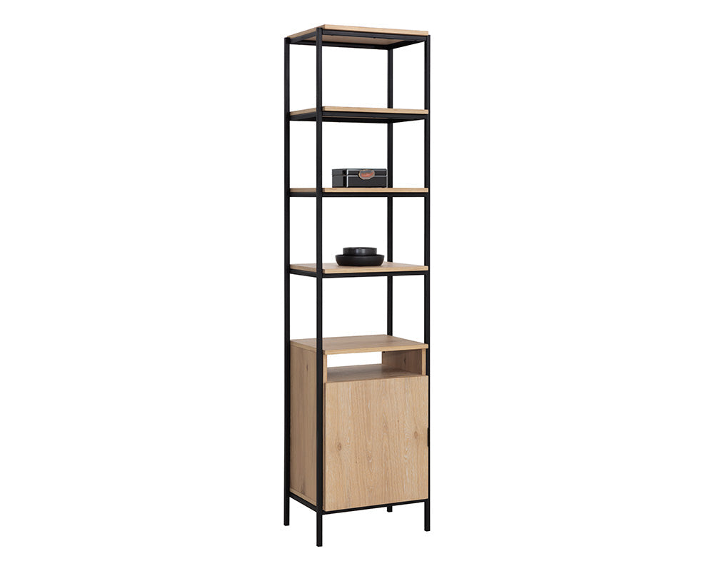 Ambrose Modular Bookcase, Small, Rustic Oak/Black-Furniture - Storage-High Fashion Home