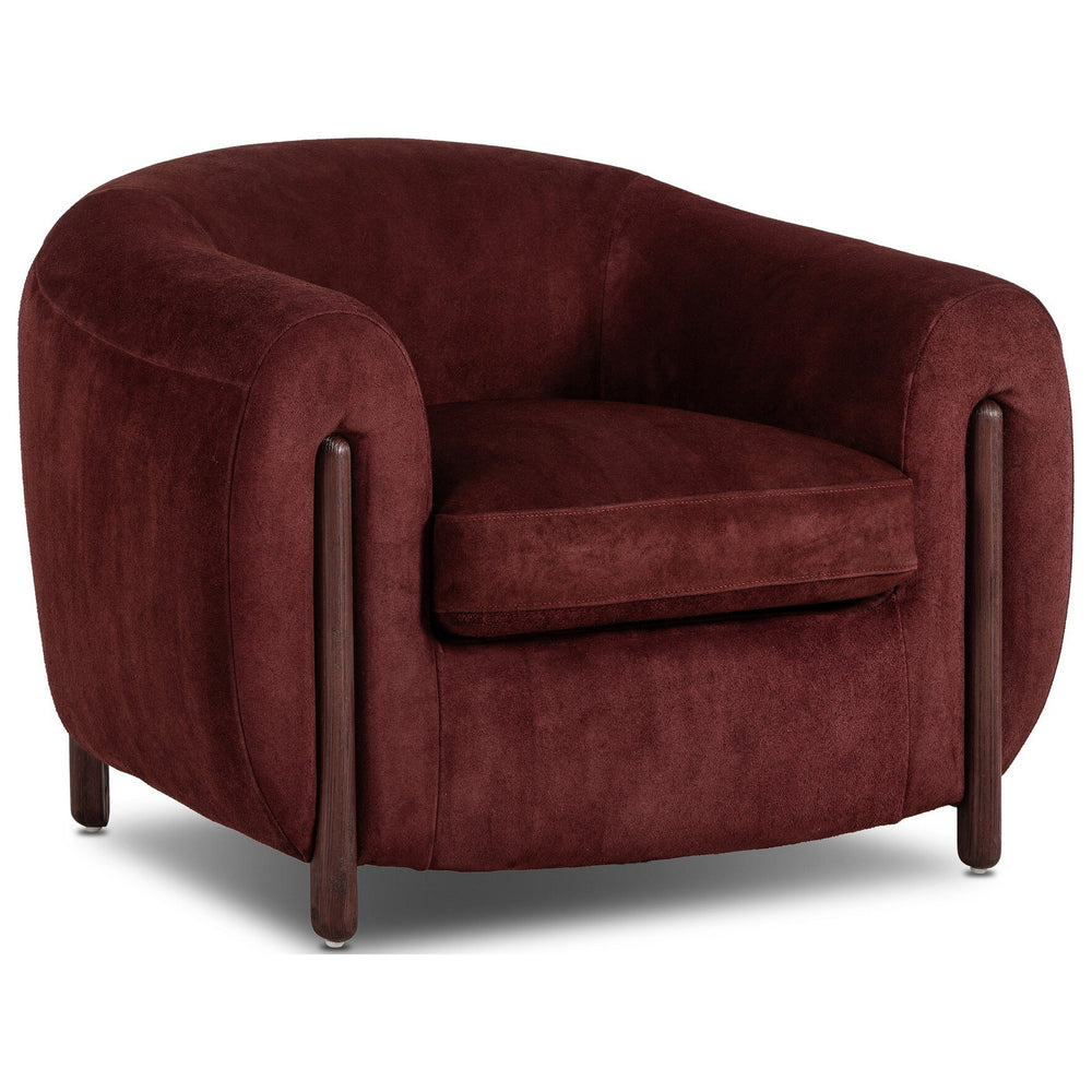 Lyla Chair, Burgundy Distressed Suede by Four Hands — PRM_1