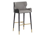 Gianni Bar & Counter Stool, Dillon Stratus/Dillon Black-Furniture - Dining-High Fashion Home