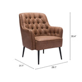 Tasmania Chair, Vintage Brown-Furniture - Chair-High Fashion Home
