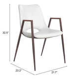 Desi Dining Chair, White, Set of 2-Furniture - Dining-High Fashion Home