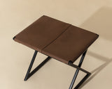 Elon Leather Stool, Vintage Cognac-Furniture - Benches-High Fashion Home