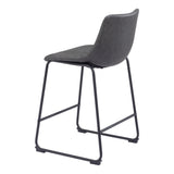 Smart Counter Stool, Charcoal, Set of 2-Furniture-High Fashion Home