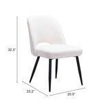 Teddy Dining Chair, Ivory, Set of 2-Furniture - Dining-High Fashion Home