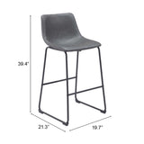 Smart Barstool, Charcoal, Set of 2-Furniture-High Fashion Home