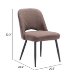 Teddy Dining Chair, Brown, Set of 2-Furniture - Dining-High Fashion Home
