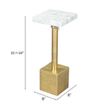 Josef Side Table, White-Furniture - Accent Tables-High Fashion Home