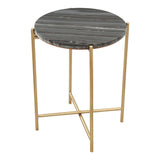David Side Table, Gray-Furniture - Accent Tables-High Fashion Home