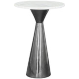 Tim Side Table, White & Black-Furniture - Accent Tables-High Fashion Home