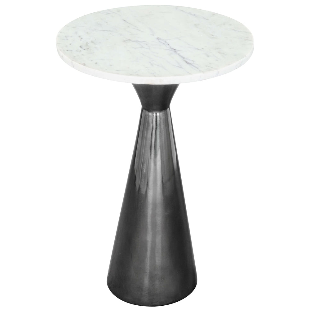 Tim Side Table, White & Black-Furniture - Accent Tables-High Fashion Home